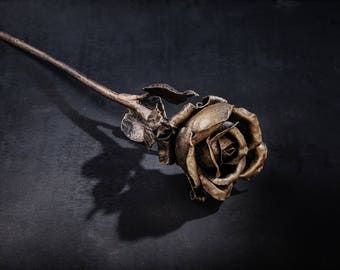Wrought iron Metal rose Steel rose Steel Sculpture Iron Rose 6th Anniversary Gift for wife Forged flower sculpture Forged steel flowers