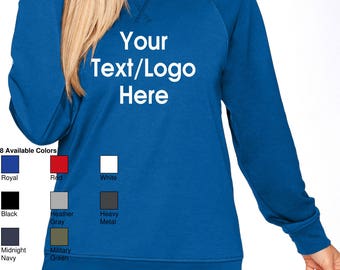 Custom Made Next Level - The French Terry Raglan Crew - 9000 with Glitter or Vinyl Print Customized in All colors