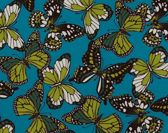 Josephine Kimberling OOP Fabric for Robert Kaufman - Hot Blossom Collection - Flutterby Kisses AJG-8886-192 in Spring - 2-3/8 Yards