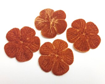 1 Fleur Brown velvet amber for scrapbooking, cardmaking, sewing, decoration individually