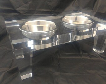 Fancy acrylic dog feeder