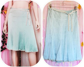 90s SILK ANGEL BLUE Skirt - Grunge skirt 90s skirt 90s Grunge 90s Clothing 90s Grunge skirt