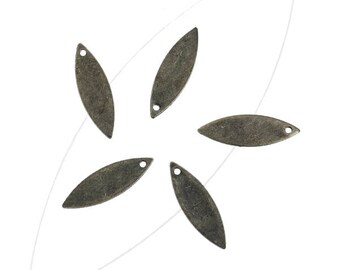 Lot 2, bronze charms, 16 x 5 mm, 1 mm thick, 0.8 mm hole