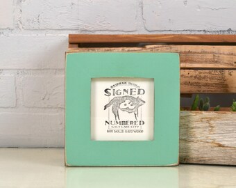 4x4 Square Picture Frame in 1.5 inch Standard Style with Vintage Robin's Egg Finish - IN STOCK - Same Day Shipping Frame Green 4 x 4"