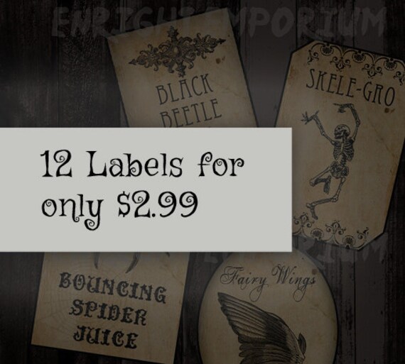 Harry potter potion labels print