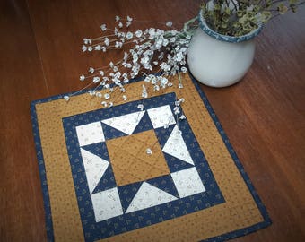 Quilted Table Topper / Quilted Candle Mat / Table Topper / Farmhouse Decor / Primitive Decor/ Country Decor
