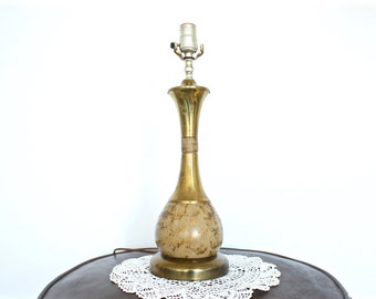 Mid Century Modern Brass Table Lamp - Hollywood Regency