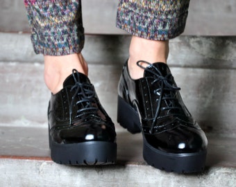 Soho - Platform Oxfords, Oxfords for Women, Creepers, Womens Black Oxfords, Vintage Shoes, Custom Shoes, FREE customization!!!