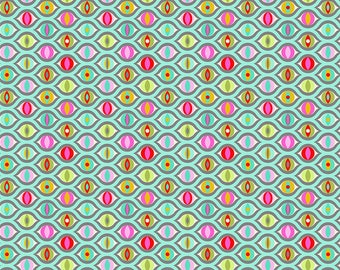 Tabby Road by Tula Pink for Free Spirit - Cat Eyes - Strawberry Cooler - FQ - Fat Quarter - Cotton Quilt Fabric 517