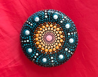 Mandala stone, hand painted, dot art, painted rock, painted stone, rocks