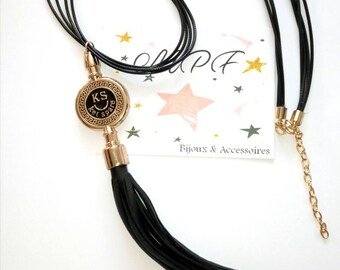 Leather fringe necklace