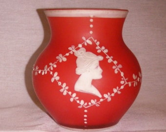 Vintage Victorian Mary Gregory Glass Vase