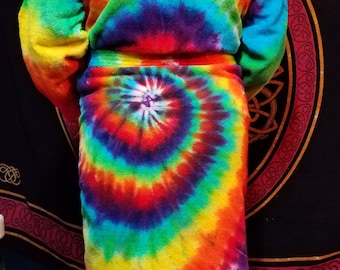 Tie Dye Bath Robe, Rainbow Spiral (or any custom design and colors)