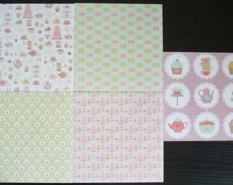 set of 5 sheets 15 x 15 cm: treats