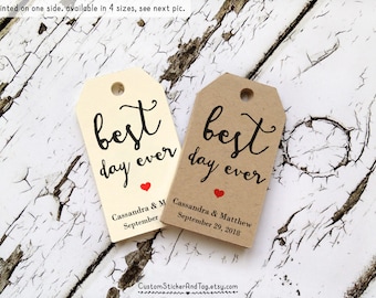 40 best day ever wedding favor tags, personalized wedding tags, party favor gift tag custom wedding favor tag rustic wedding tag (T-29)