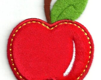 Apple - Fruit - Diet - Pie - Felt - Puffy - Apron - Bakery - Orchard - School - Teacher - Iron On Applqie Patch