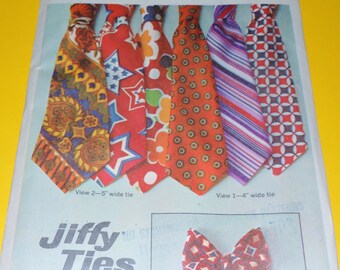 1971 Jiffy Ties Pattern Uncut Simplicity 9400