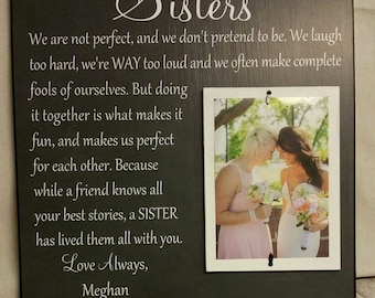 Wedding Gift, Sister Wedding Gift, Wedding Thank You Gift for Sister, Maid of Honor, Bridesmaid, Best Friend, We Are Not Perfect