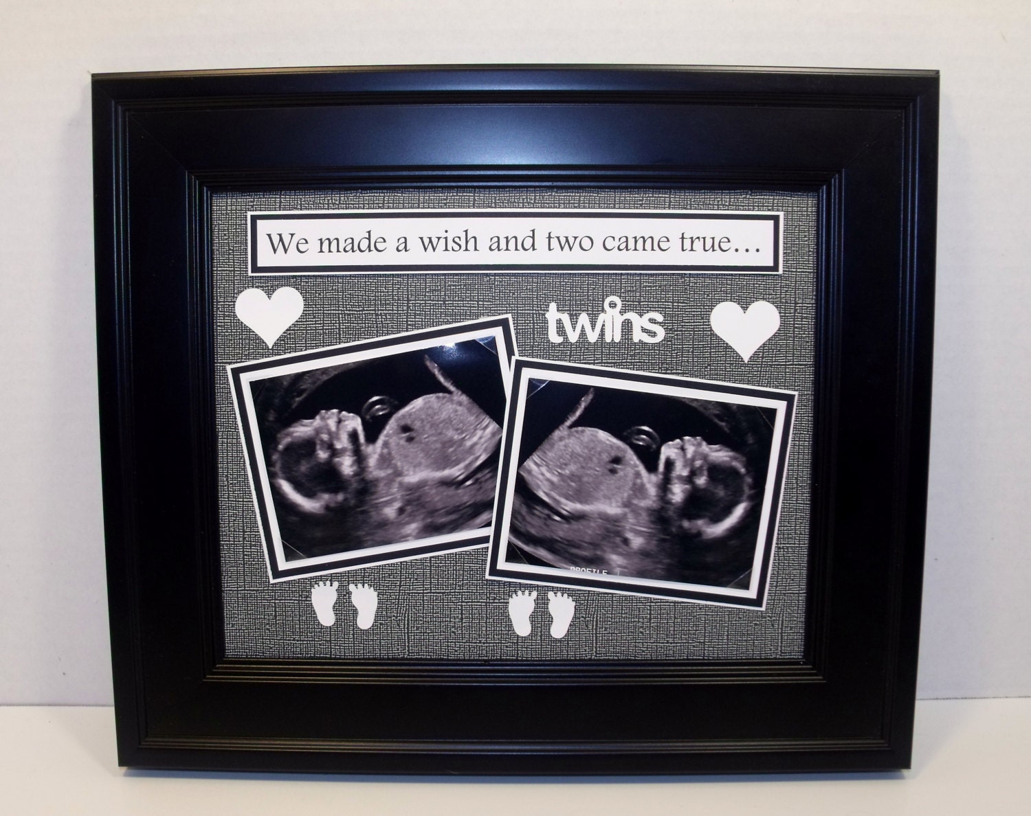 Twins Sonogram Ultrasound Sonogram Photo Mat We Made a Wish