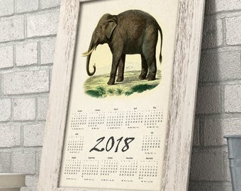 Elephant calendar Etsy