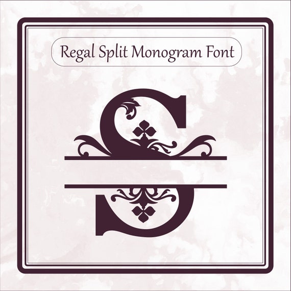 Download Regal Split Monogram font svg alphabet letters dxf eps png
