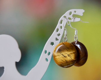 Semi Precious Tiger's Eye Earrings