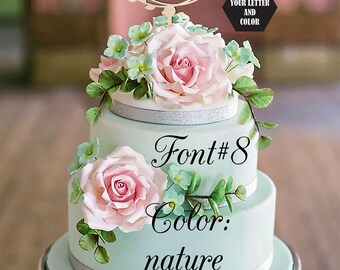 Wedding Cake Topper Letter cake topper M, Unique Cake Topper, Monogram Cake Topper, Initials Cake Topper Single Letter, Personalised Topper!