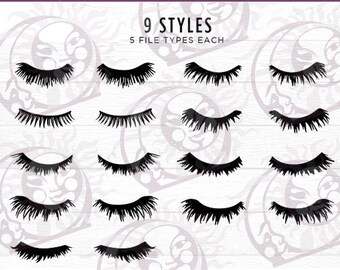 Eyelashes SVG Bundle -| Lashes SVG - Eyes SVG Pack Cut File - Eyelashes Clipart - Files for Cricut Silhouette Fashion