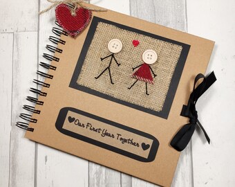 Our First Year - Scrapbook - Photo Album - 1st Anniversary Gift - Paper Anniversary Gift - Anniversary Gift for Boyfriend - Girlfriend Gift
