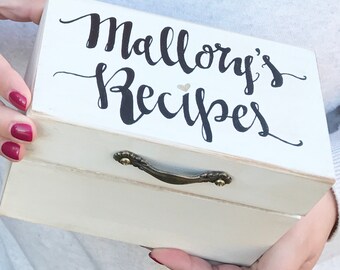 Personalized Recipe Box, Bridal Shower Recipes For Love Box, Recipes for the Bride