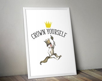 Where the Wild Things Are Crown Yourself Printable, First Birthday, Wild One, 1
