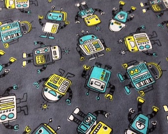 Robots, Robots, Robots, baby boy flannel blanket