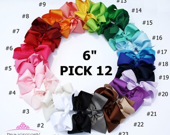 Girls Hair Bows, hair bows for girls, baby girls hair bows, french clip, hair barrette, french barrette, baby bow, hairbows, 6 inch