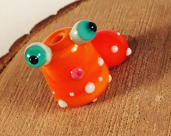 STANLEY Orange Slug Lampwork Bead