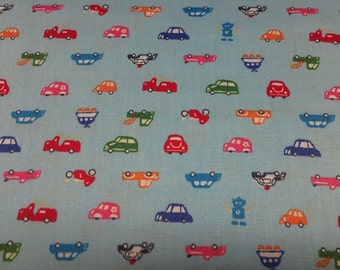 Kids fabric, childrens fabric, baby fabric, Car fabric - cotton print Fabric