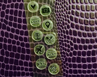 Stamps (Acrylic, Play, Eat, Love/Heidi Swapp/Memory Planner)