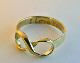 OR infini, or 14K, l’amour éternel bague, bague d’anniversaire, bague de fiançailles, bague de mariage, cadeau d’anniversaire, bijoux en or, bague infini
