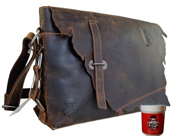 Shoulder bag SUREHAND of brown Western leather - BARON of MALTZAHN