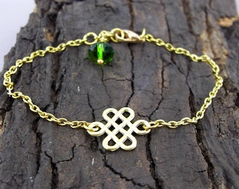 Bracelet Celtic knot gilded love knots with pearl