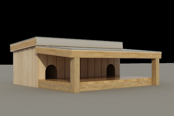 Plans to build a Medium sized Multi Dog House with Covered