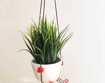 Hanging planter, cactus pot, flower pot ,cactus planter, ceramic pot, succulent planter, birthday gift, mothers day gift, minimalist