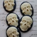 DAY of the DEAD Sugar Skull Cameo Cabs Cabochon Day of the Dead Dia de los Muertos Skull Black Ivory 40x30mm Sugarskull 5 PIECES