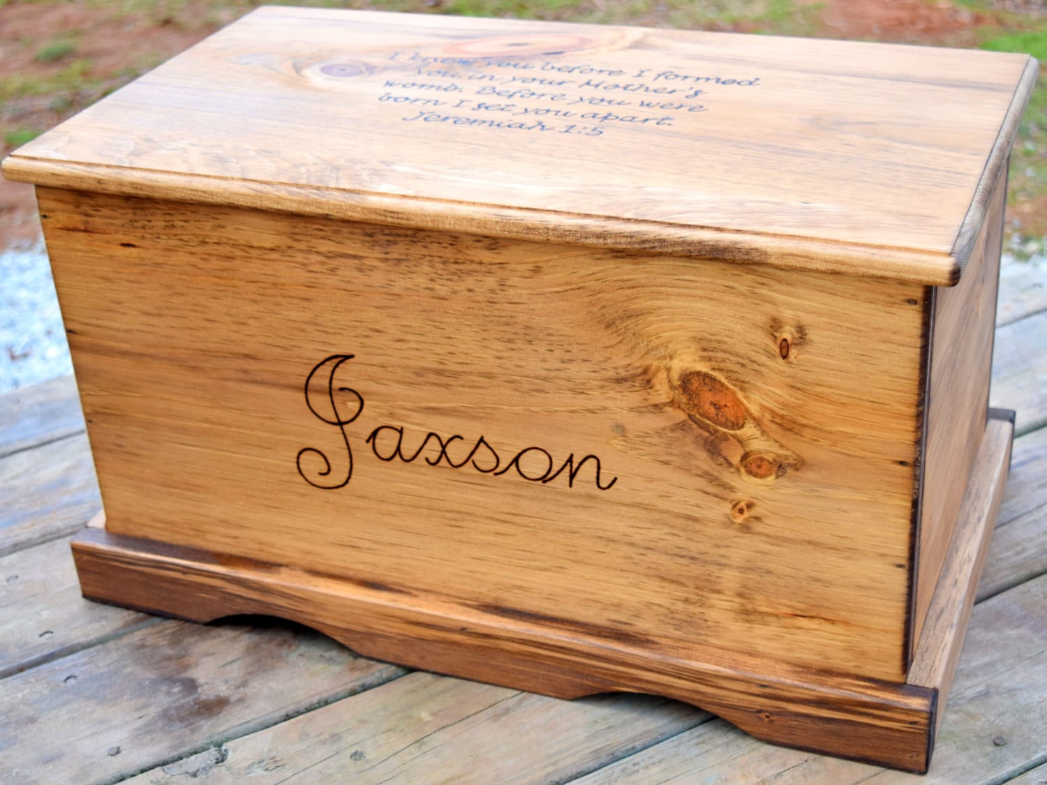 distressed wood toy chest