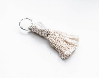 Tassel Keychain | Rope Keychain | Boho Keychain | Quartz Keychain | Fringe Keychain | Cute Keychain