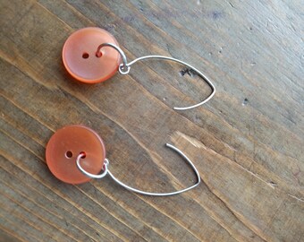 Pink felt, tulle and Pearl pierced earrings