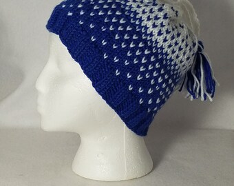 Ombre Hat Converts into Ponytail Bun Hat Kit, Stranded Work