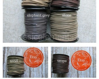 0.5 mm Opaque Neutrals, .5mm round Leather Cord, Leather cord, Round cord, Small Leather Cord, ClassicBead, Leather, Small Leather cord