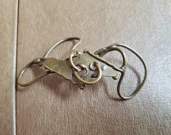 Vintage Pony Tail Holder Bun Holder Hand Made Brass