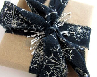 Torn Edge Cotton Craft Ribbon - Shabby Wrapping Tape - Indigo Blue