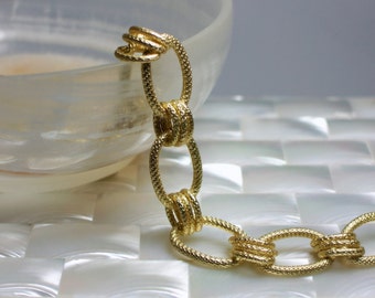 1 Foot Gold Plated Open Link Chain Satin Finish Brass Oval Link Textured Chain Jewelry Chain Nickel Free Chain Jewellery Supplies Large Link